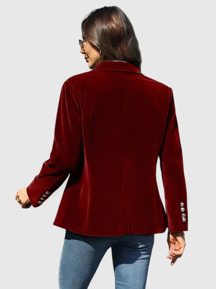 Ainsley Women's Blazer with Lapels with Buttons in Black, photo 5