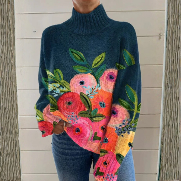 Alice | Embroidered Turtleneck Sweater