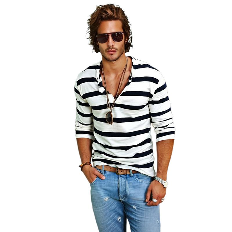 Alto | Striped Henley Top