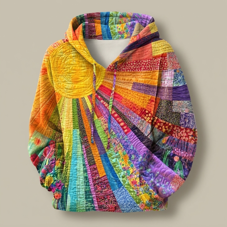 Amanda | Quilted Hoodie with Wildflower Print