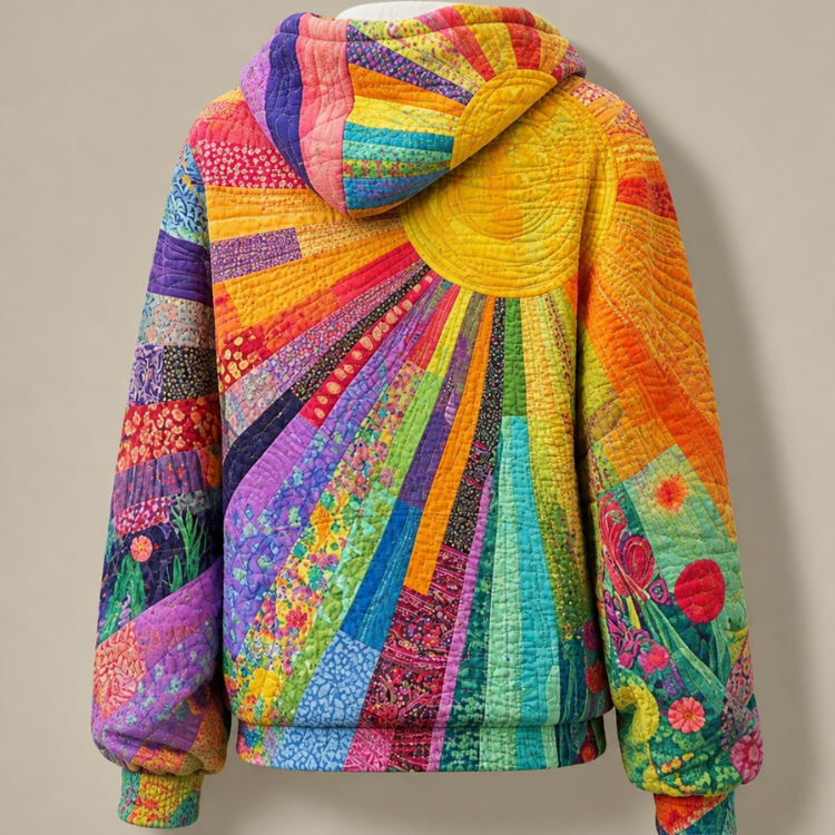 Amanda | Quilted Hoodie with Wildflower Print photo 2