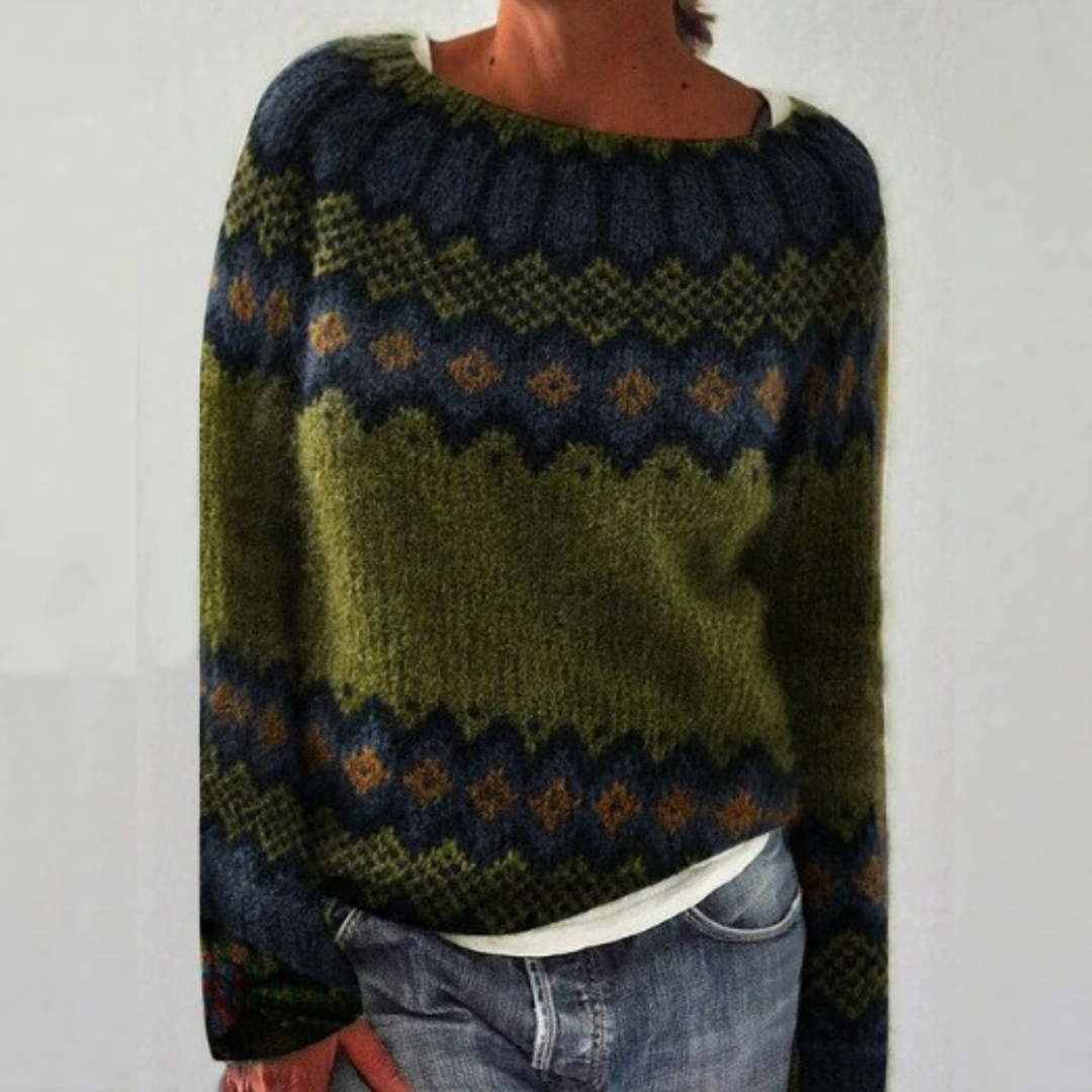 Amelie Women's Sweater with a Nordic Knit Pattern, photo 1