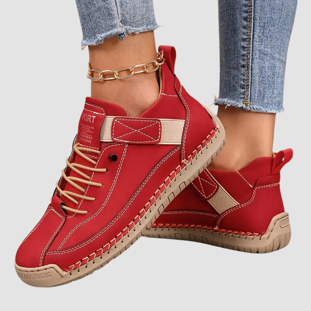 Amy Women's Trainers with Laces and Adjustable Straps in Red, photo 1