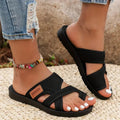 Angela Women's Sandals with a Flat Sole in Black, photo 1