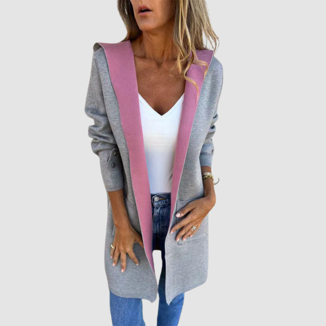 Anya Women's Jacket with a Hood and Colour Blocking, photo 4