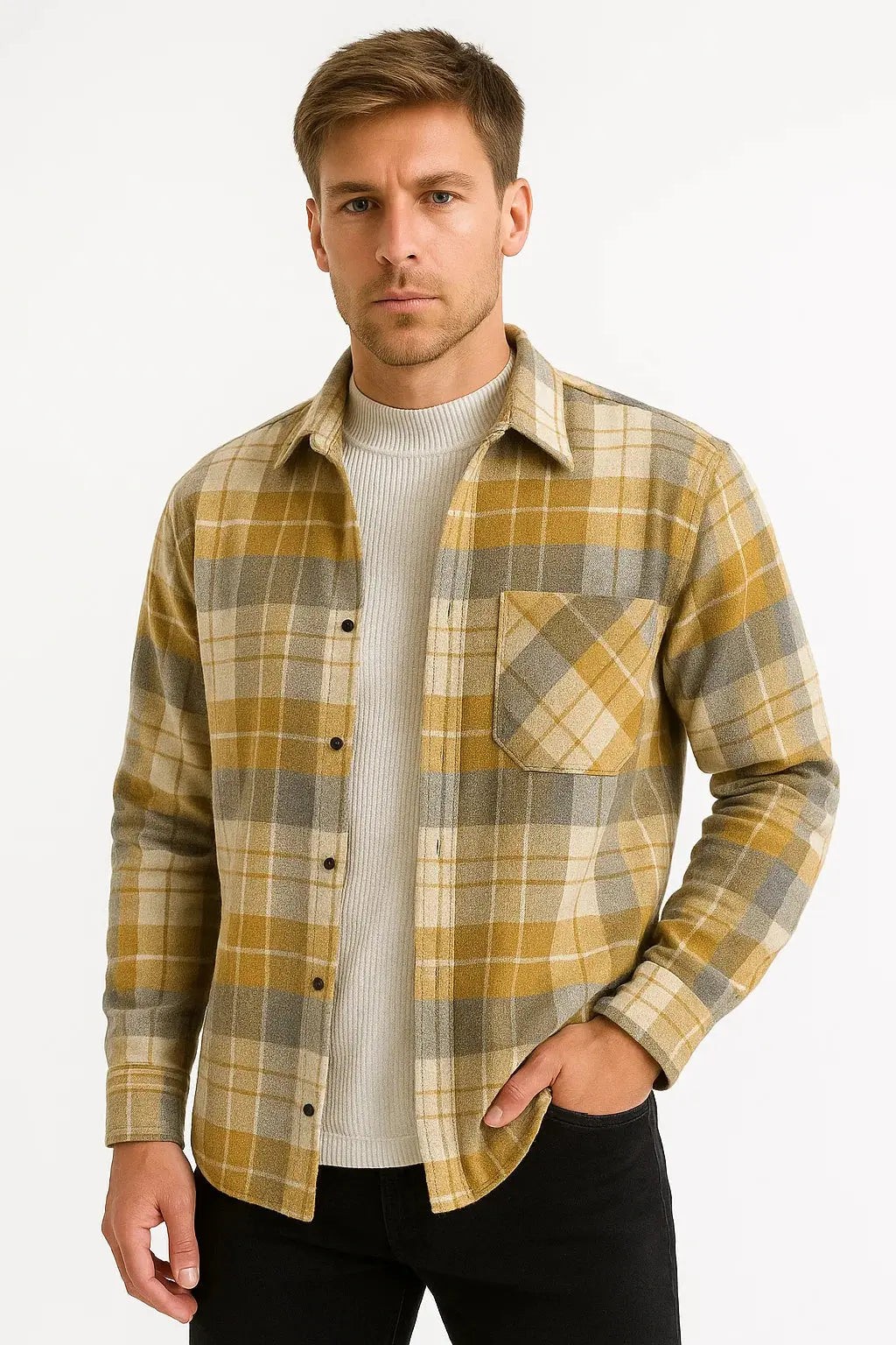 Arthur Men's Plaid Overshirt with Long Sleeves, photo 2