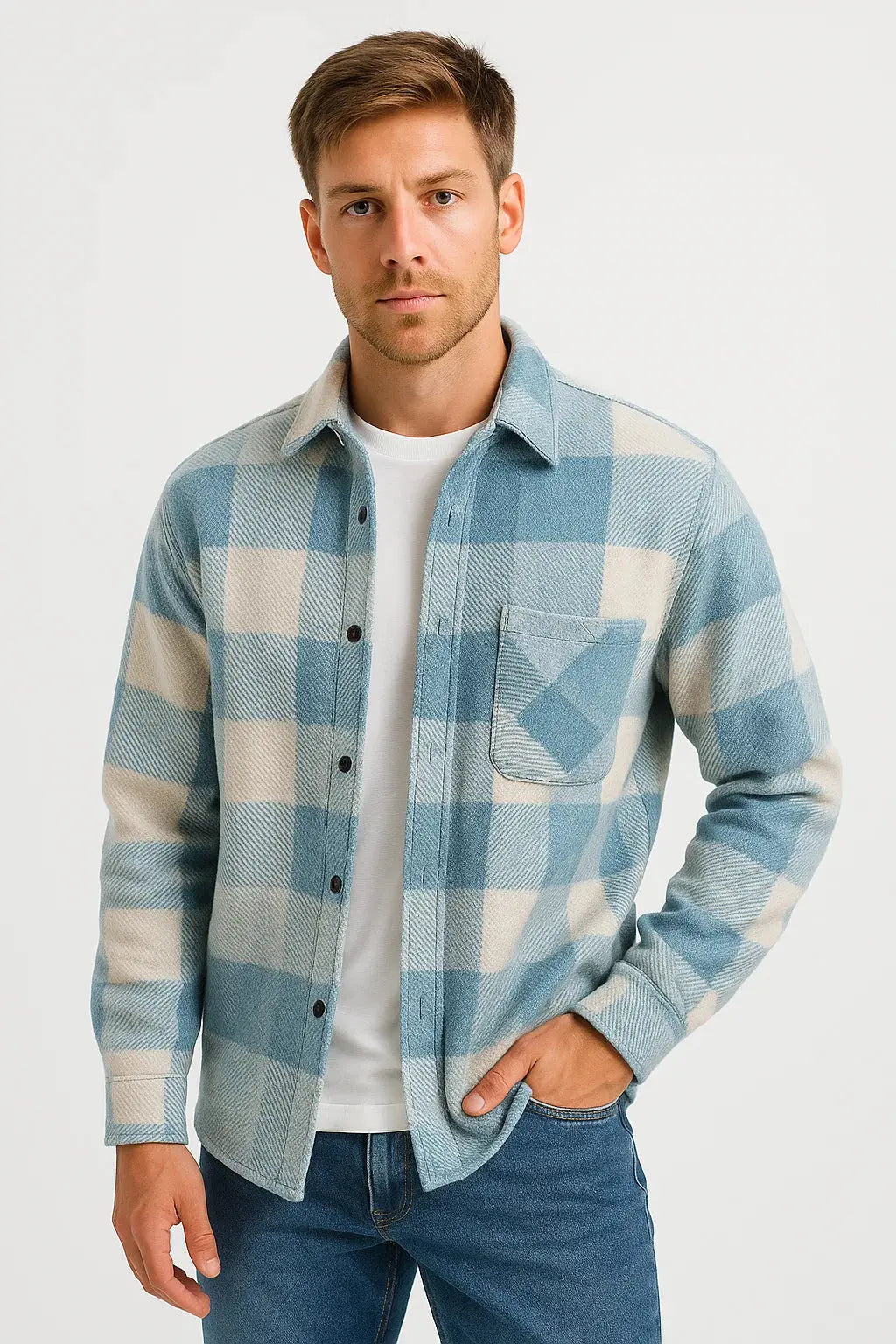 Arthur Men's Plaid Overshirt with Long Sleeves, photo 5
