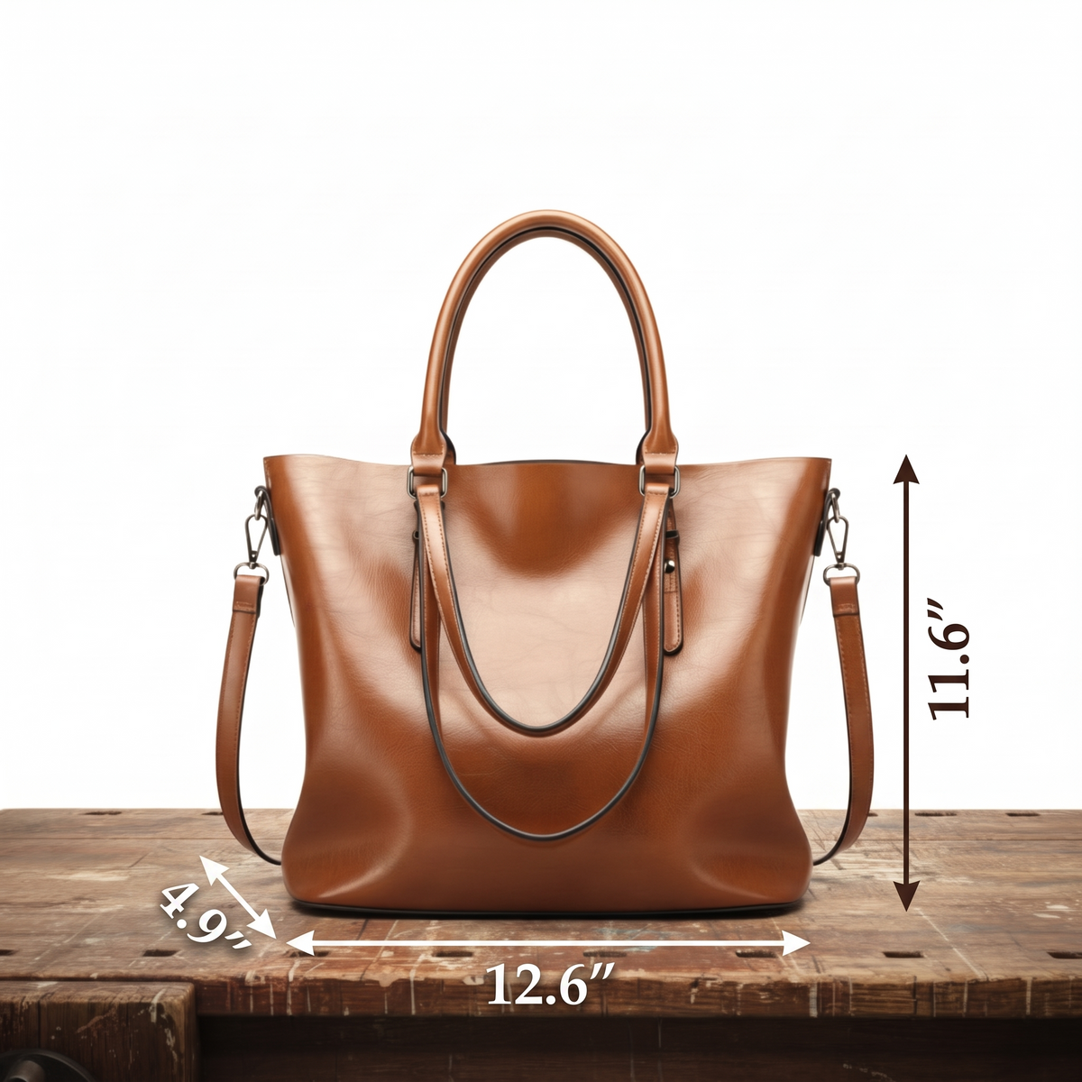 Audrey Vintage Style Leather Shoulder Bag, photo 5