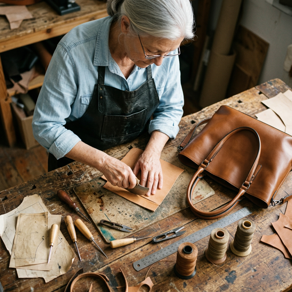 Audrey Vintage Style Leather Shoulder Bag, photo 6
