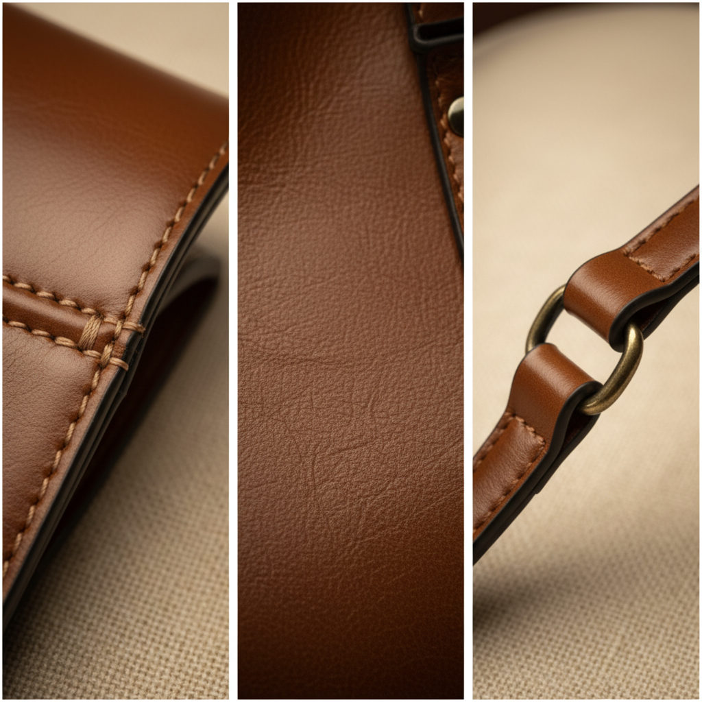 Audrey Vintage Style Leather Shoulder Bag, photo 9