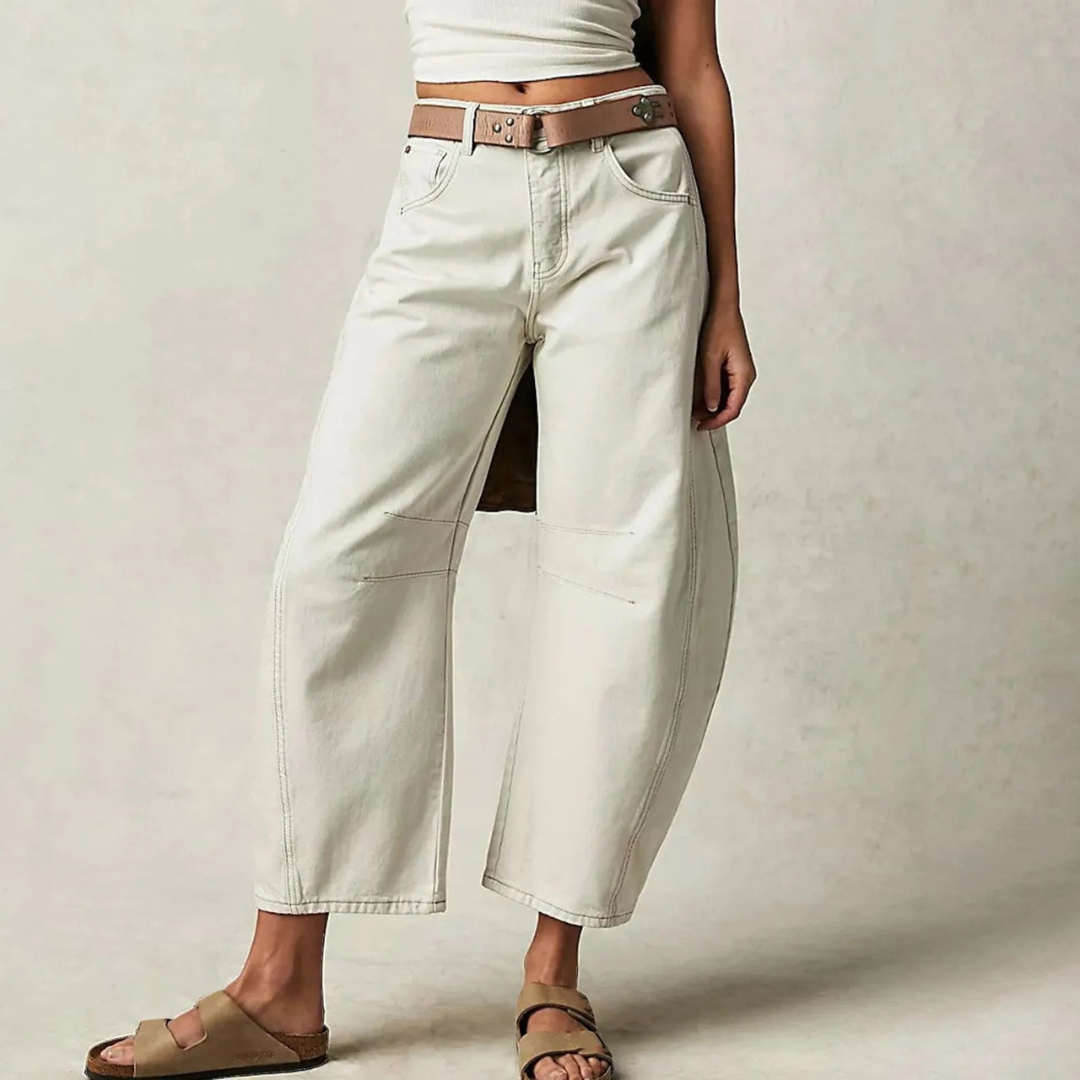 Beatrice Women's Jeans in Denim with Wide Legs in Light Blue, photo 5