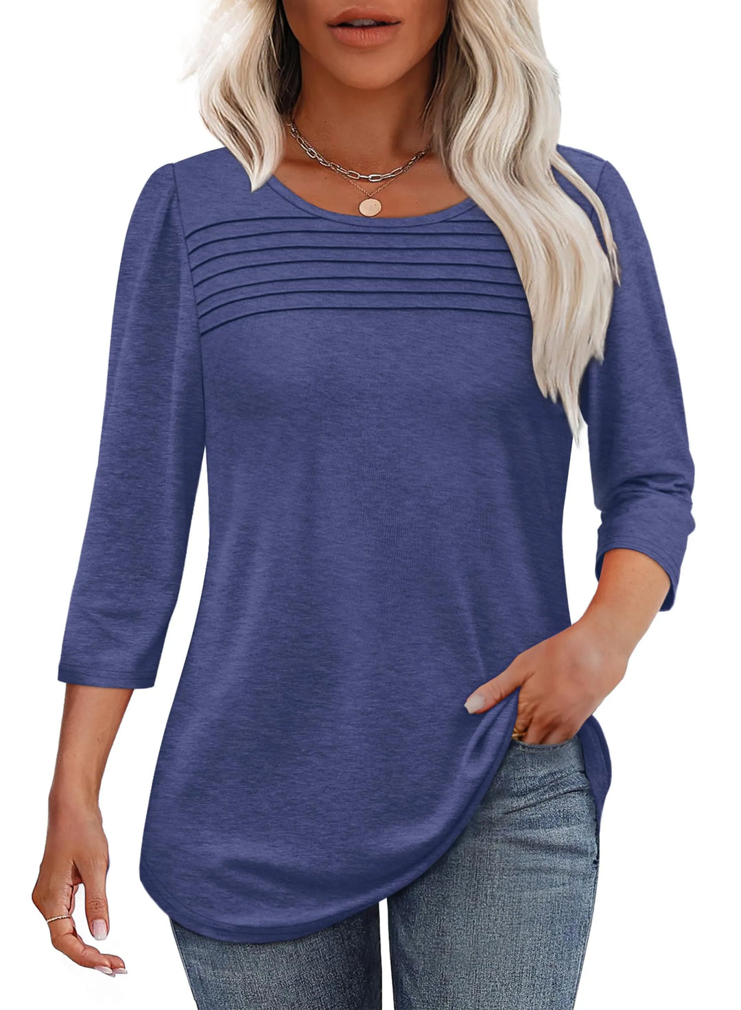 Beatrix Women's Top in Polyester with a V-neck and Pleats, photo 7