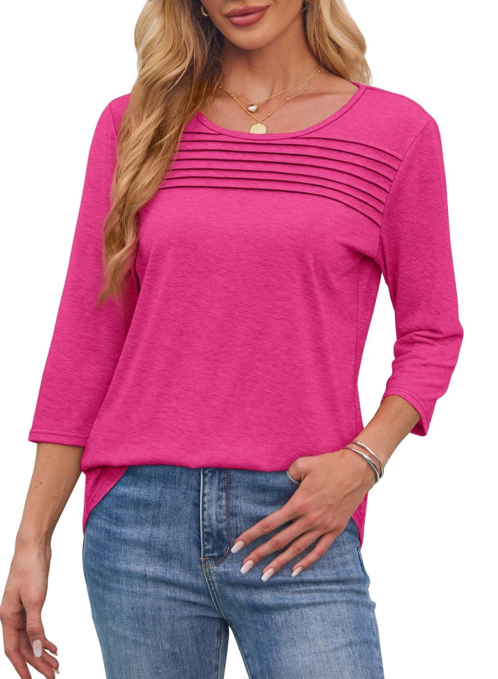 Beatrix Women's Top in Polyester with a V-neck and Pleats, photo 8