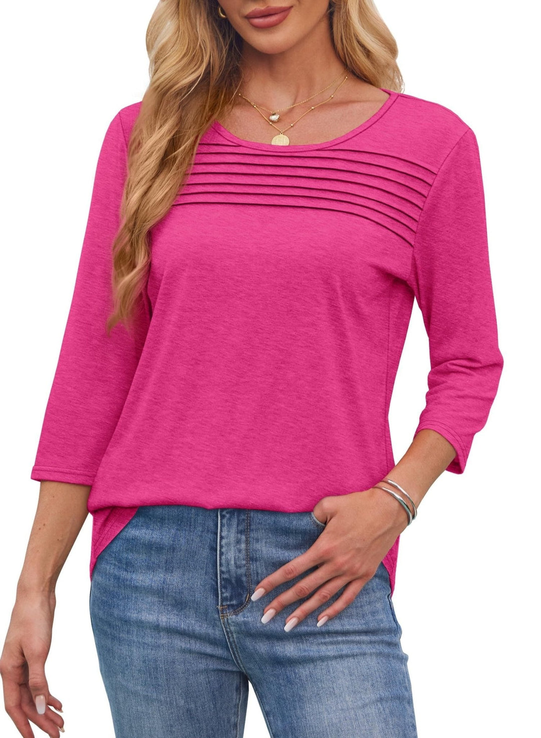 Beatrix Women's Top in Polyester with a V-neck and Pleats, photo 8
