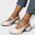 Bernadette Women's Sandals with a Block Heel in White, photo 1
