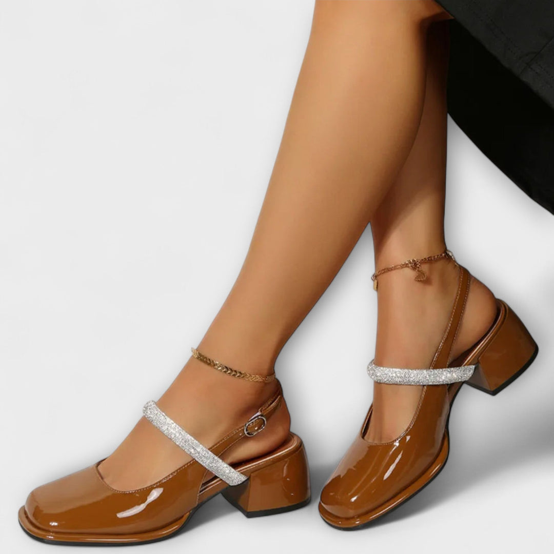 Bernadette Women's Sandals with a Block Heel in White, photo 10