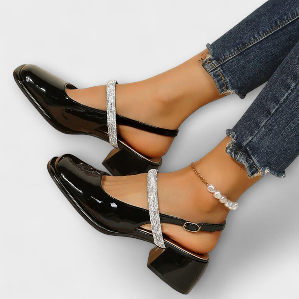Bernadette Women's Sandals with a Block Heel in White, photo 6
