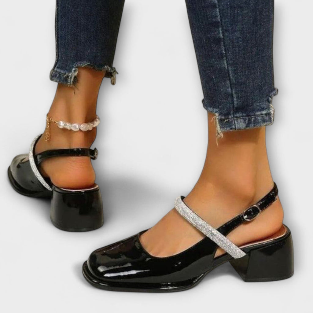 Bernadette Women's Sandals with a Block Heel in White, photo 7