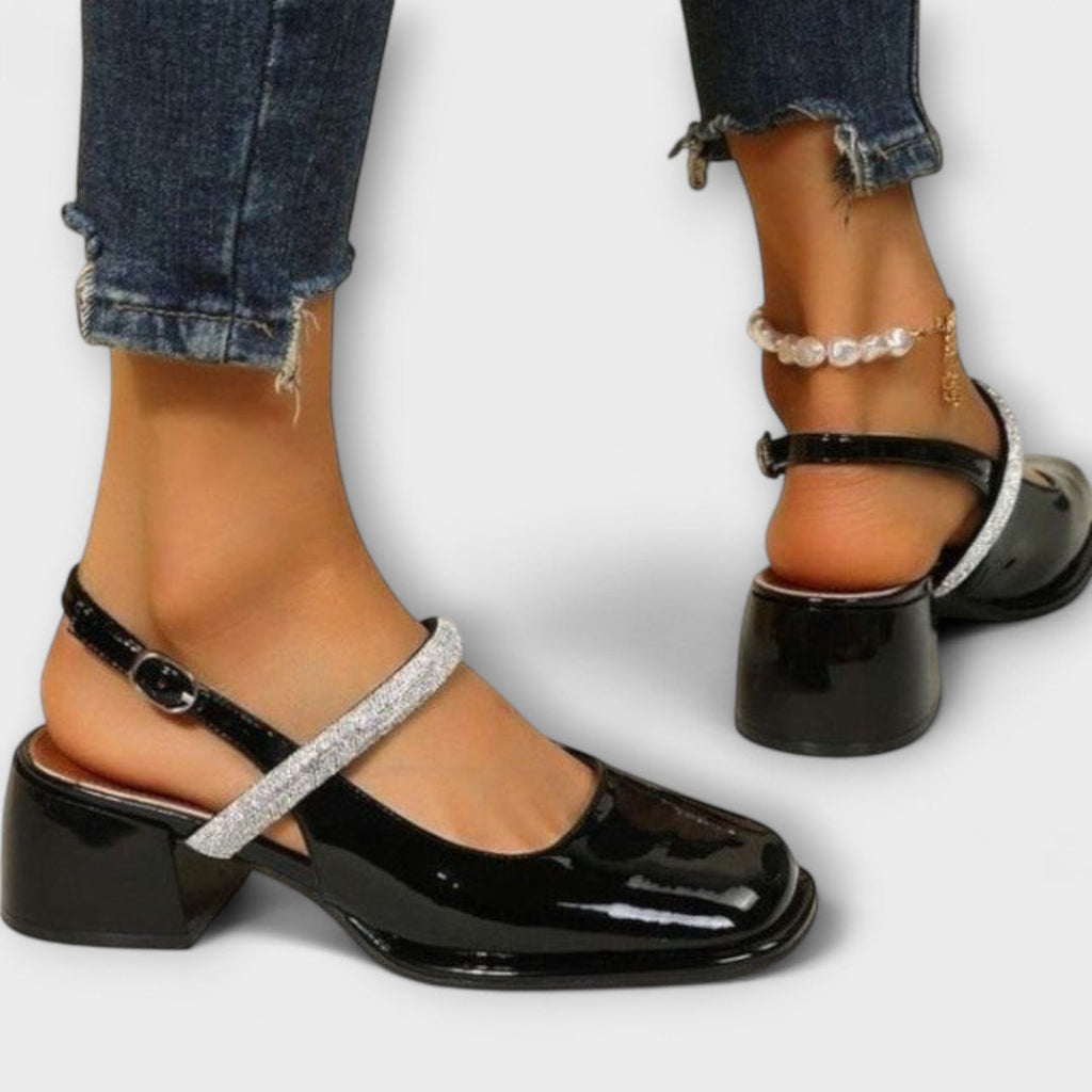 Bernadette Women's Sandals with a Block Heel in White, photo 8