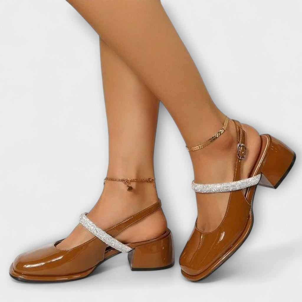 Bernadette Women's Sandals with a Block Heel in White, photo 9