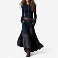 Bettina Women's Long Tartan Patchwork Dress with Buttons, photo 1