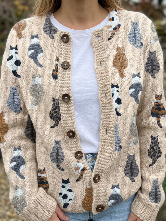 Bianca Women's Cardigan with Long Sleeves and an All-over Print, photo 1