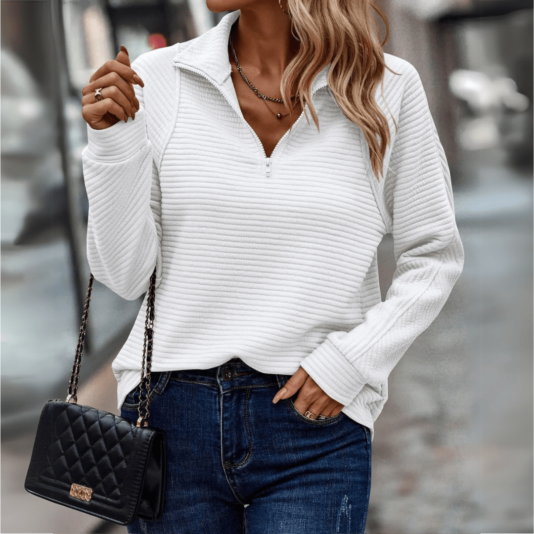 Bryony Women's Sweater with a Stand Collar with a Half Zip, photo 2