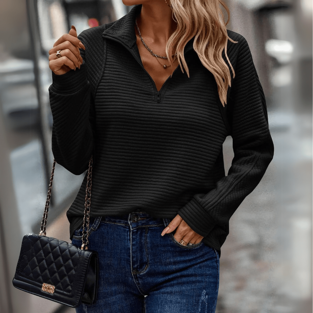 Bryony Women's Sweater with a Stand Collar with a Half Zip, photo 4