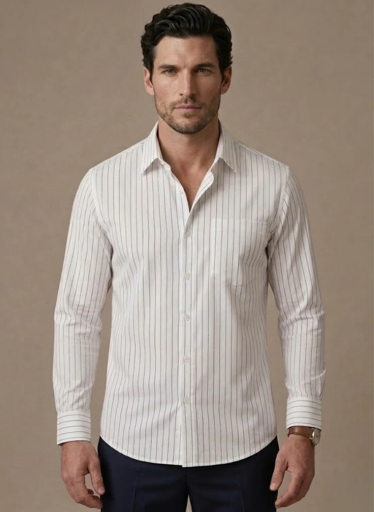 Calvin Men's Striped Dress Shirt with Long Sleeves, photo 1
