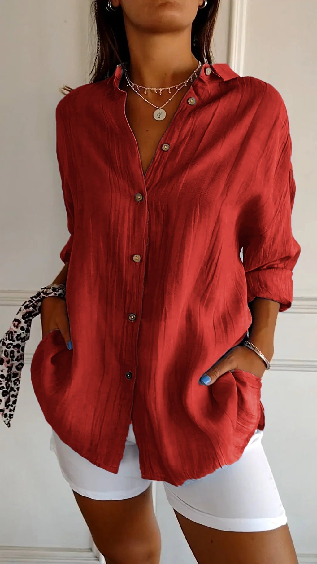 Carla Women's Shirt with Lapels and Pleats, photo 6
