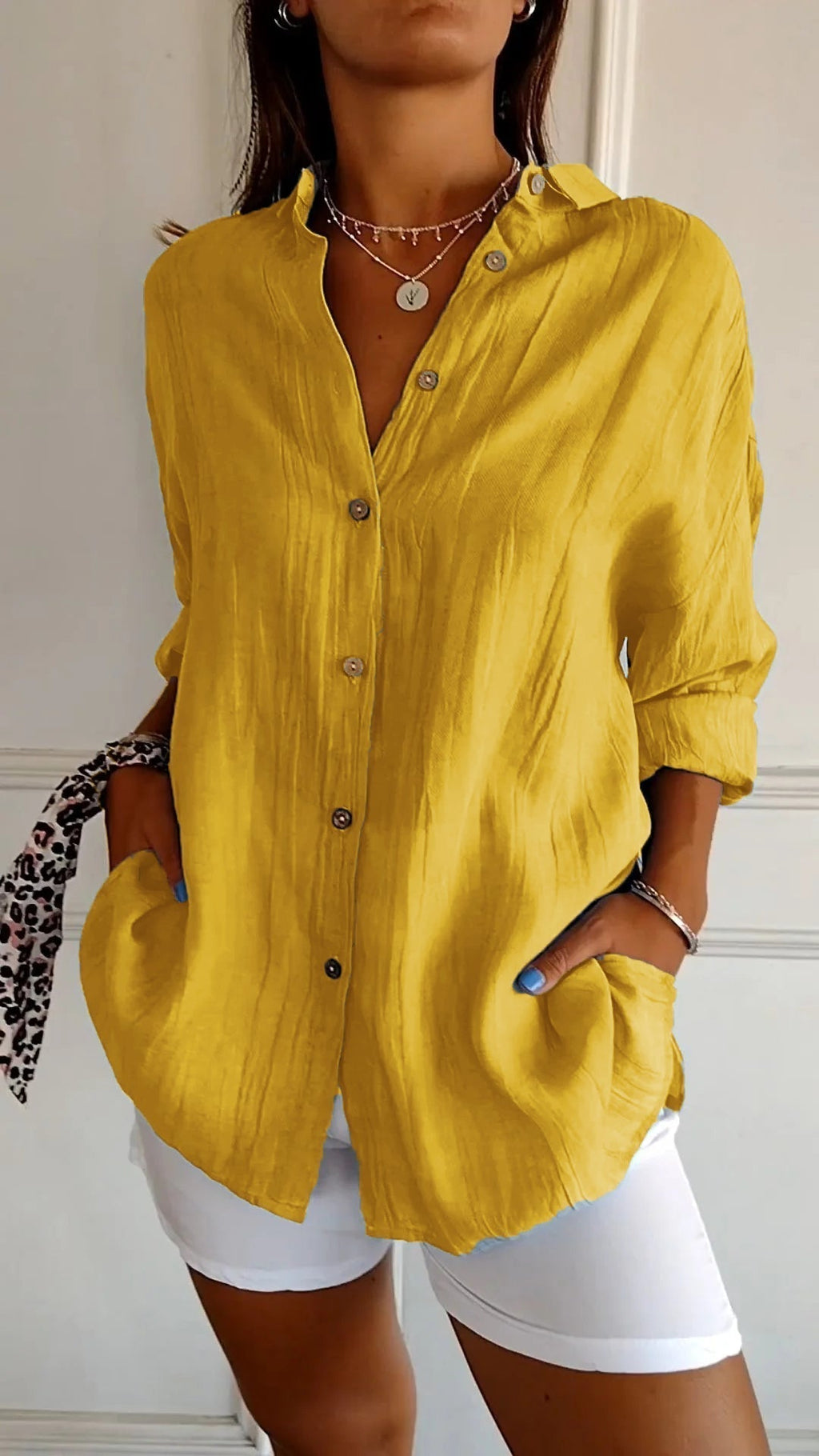 Carla Women's Shirt with Lapels and Pleats, photo 9