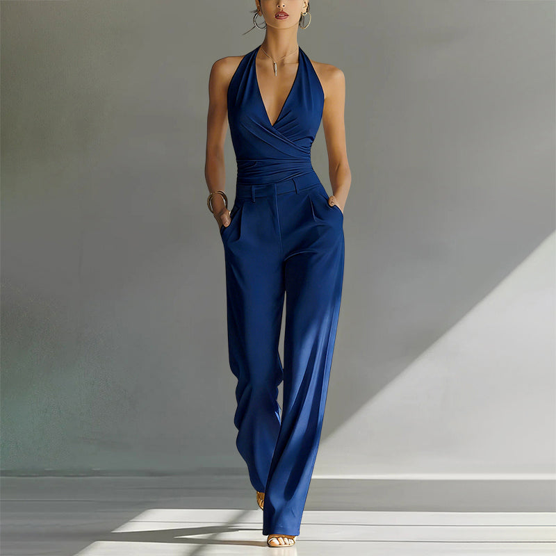 Celia Women's Halter Neck Jumpsuit with Wide Legs, photo 2