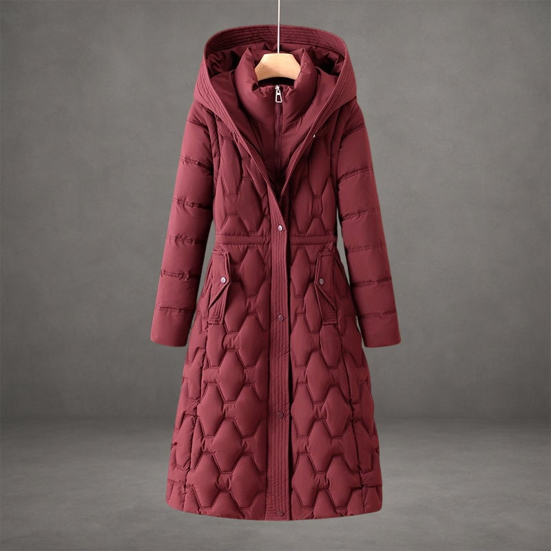 Charity Women's Coat in a Long Cut with a Hood and Pockets, photo 1
