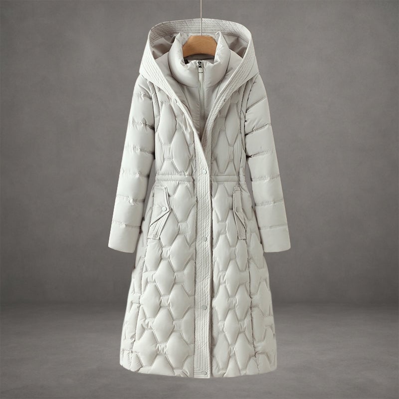 Charity Women's Coat in a Long Cut with a Hood and Pockets, photo 2