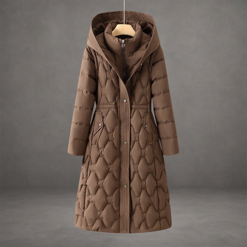 Charity Women's Coat in a Long Cut with a Hood and Pockets, photo 3