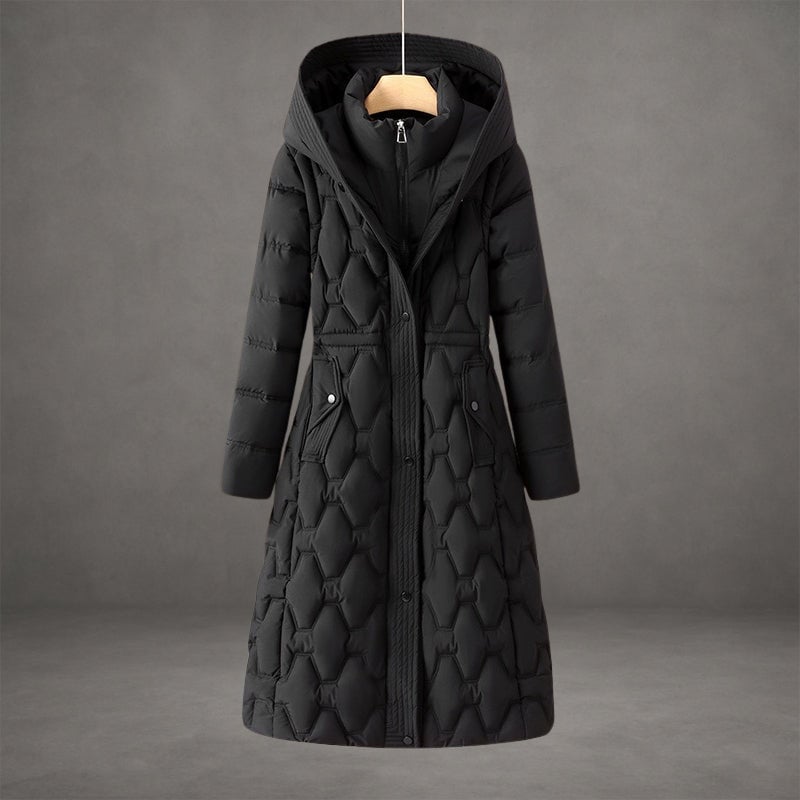 Charity Women's Coat in a Long Cut with a Hood and Pockets, photo 4