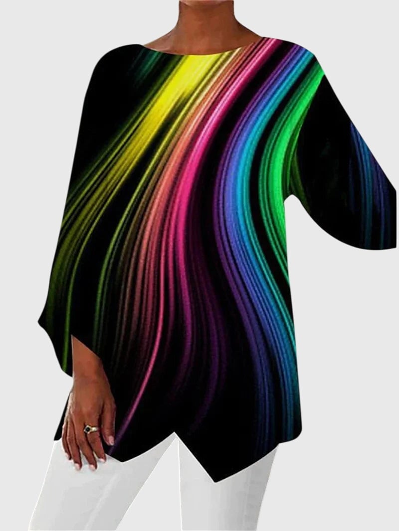 Clara Women's Top with a Round Neck and an All-over Print, photo 3
