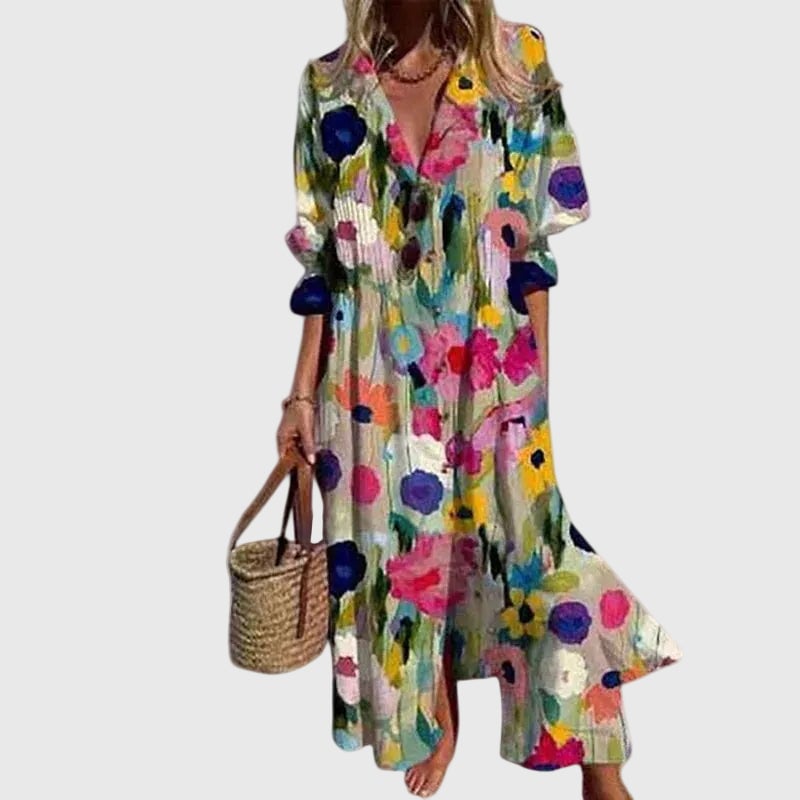 Clementine Women's Dress in Maxi Length in Multi, photo 1