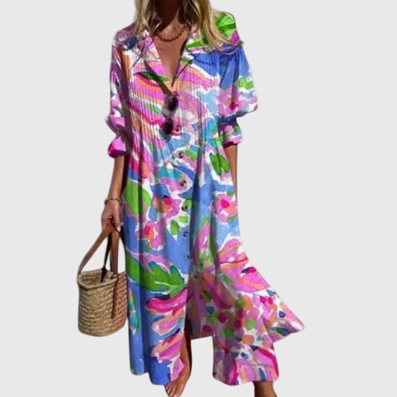Clementine Women's Dress in Maxi Length in Multi, photo 3