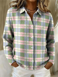 Constance Women's Hoodie with a Hood with Buttons and a Check Pattern in Multi, photo 1