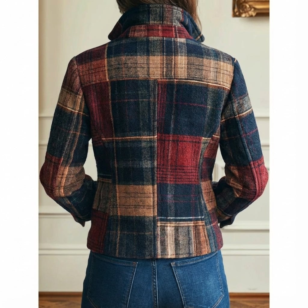 Daisy Women's Jacket with Buttons and a Check Pattern, photo 2