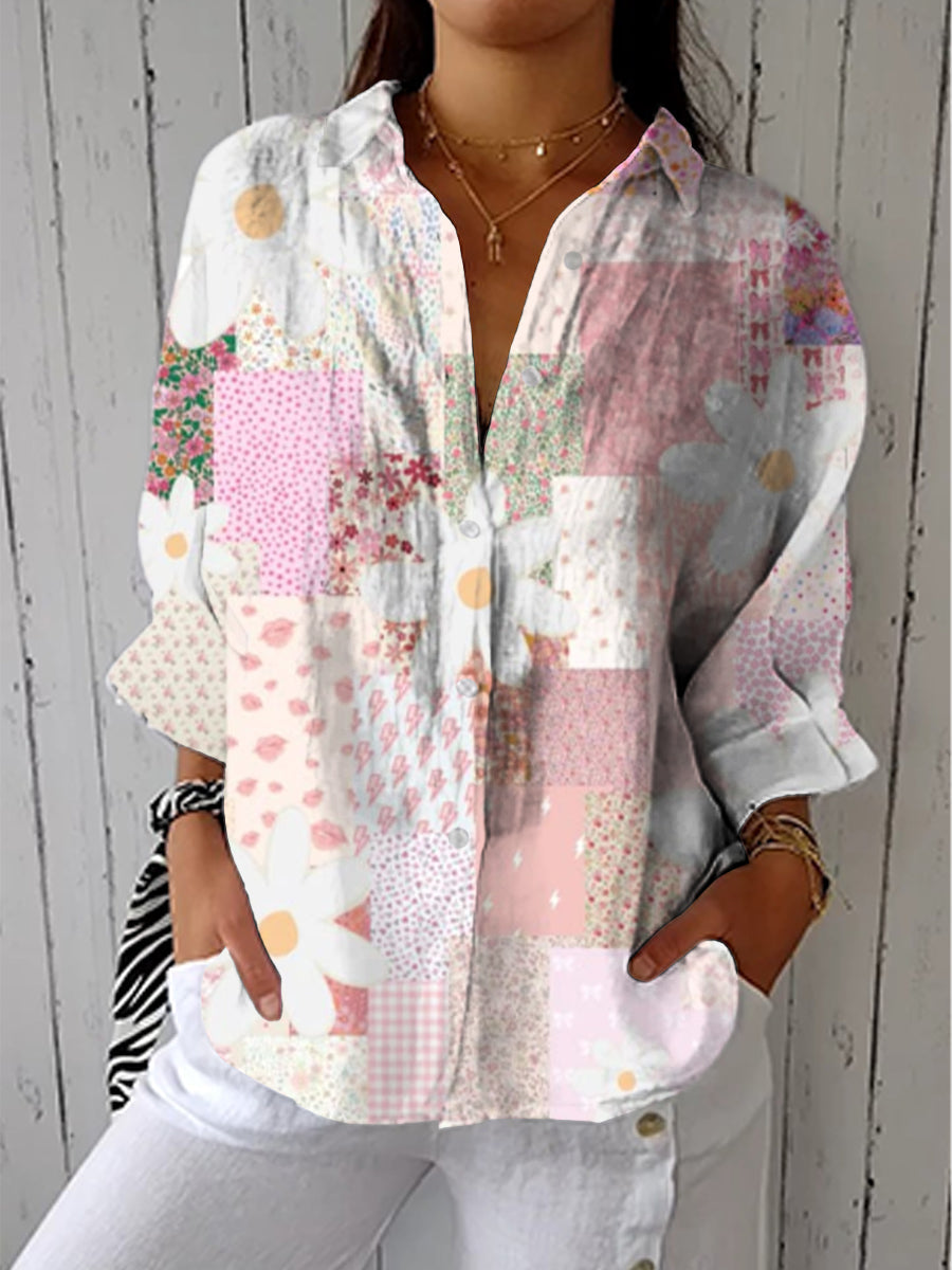 Doreen Women's Blouse in a Relaxed Fit with Buttons in Multi, photo 1