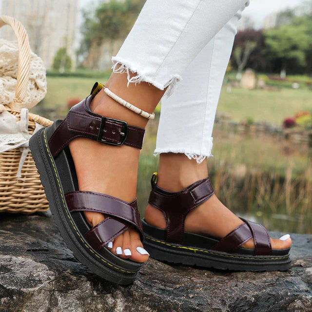 Eden Women's Sandals with a Buckle and a Chunky Sole, photo 3