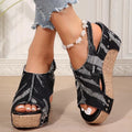 Edith Women's Sandals with a Wedge Heel in Black, photo 1