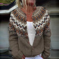 Elizabeth Women's Cardigan with Buttons and a Nordic Knit Pattern, photo 1