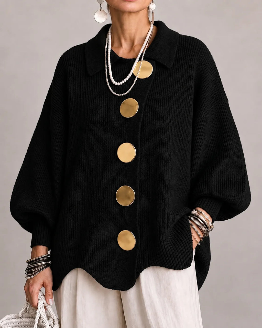 Elsie | Oversized Button Knit Cardigan photo 12