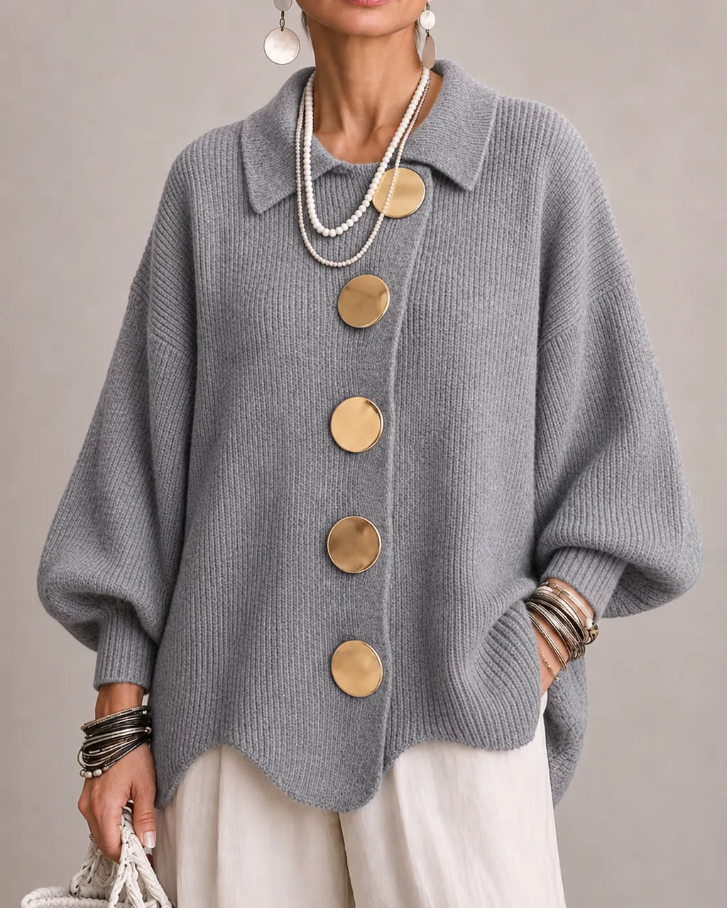 Elsie | Oversized Button Knit Cardigan photo 13