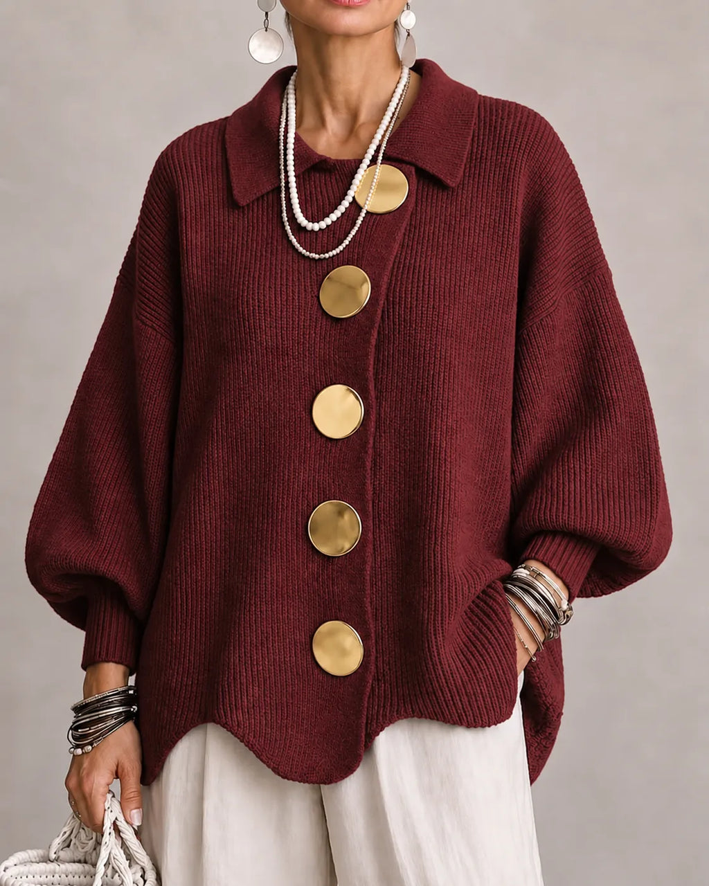 Elsie | Oversized Button Knit Cardigan photo 9