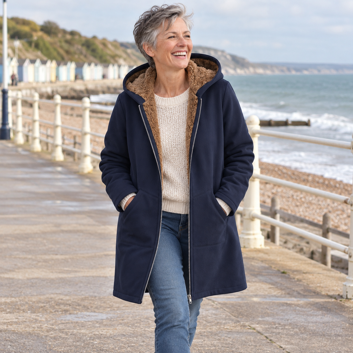 Evelyn | Sherpa Lined Hooded Coat photo 3