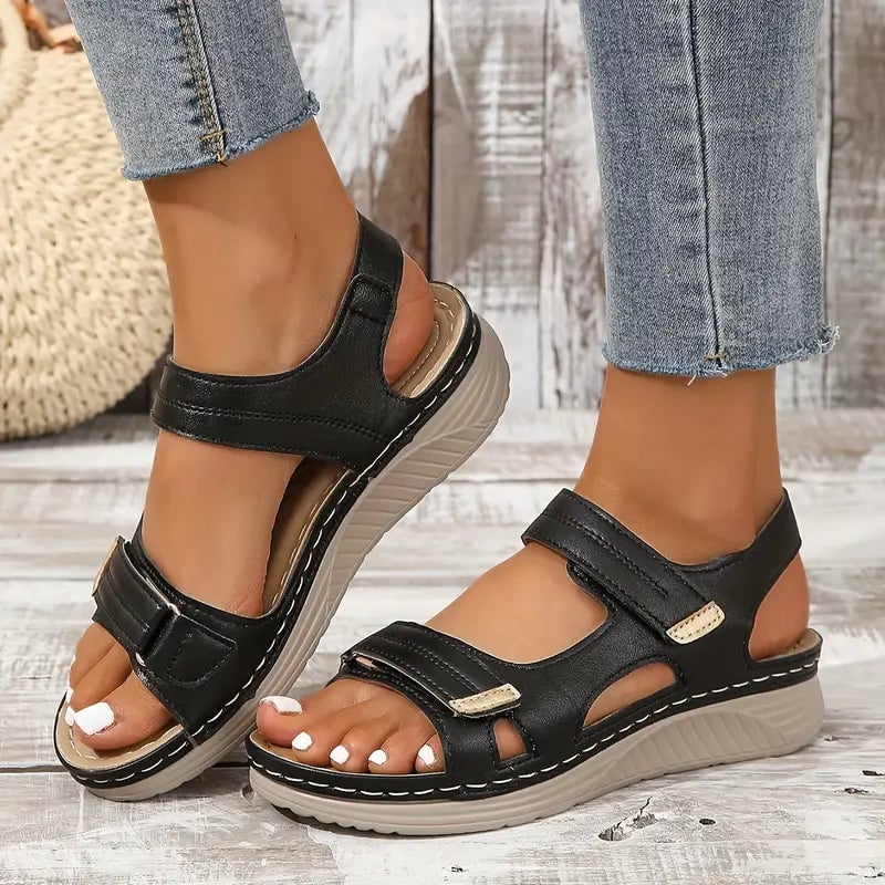 Felicity Women's Sandals with Adjustable Straps in Black, photo 1